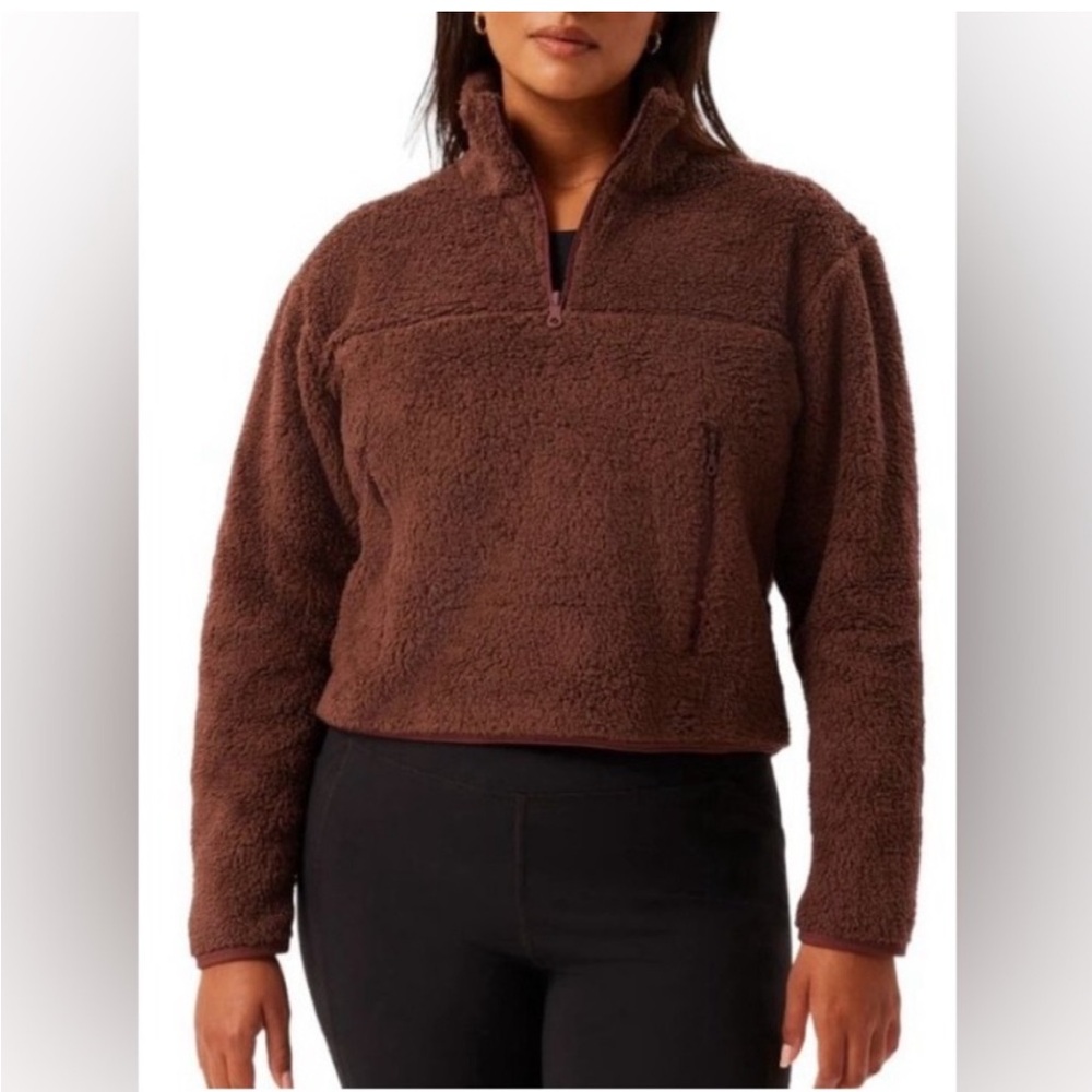 Girlfriend Collective Teddy Half Zip Fleece